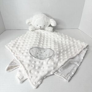 Little Me Lamb Textured Lovey Security Snuggle Blanket 24" Welcome to the World